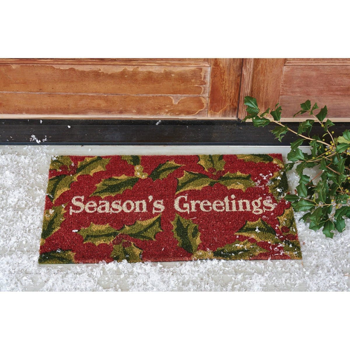 Mistletoe & Holly - Season's Greetings Doormat-Park Designs-The Village Merchant