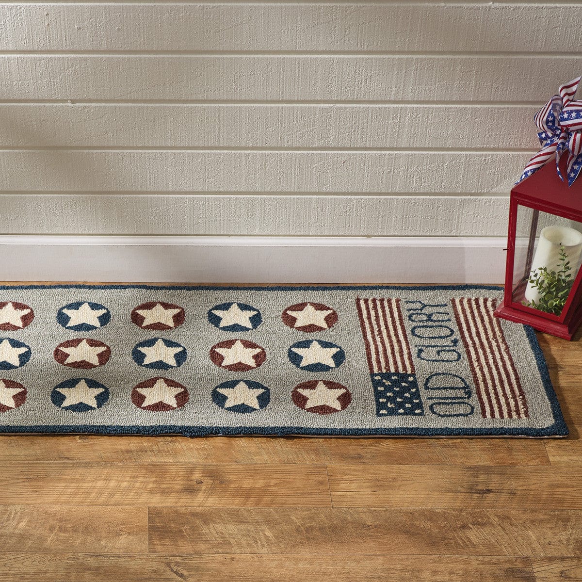 Old Glory Hooked Rug Runner 24&quot; X 72&quot; Rectangle