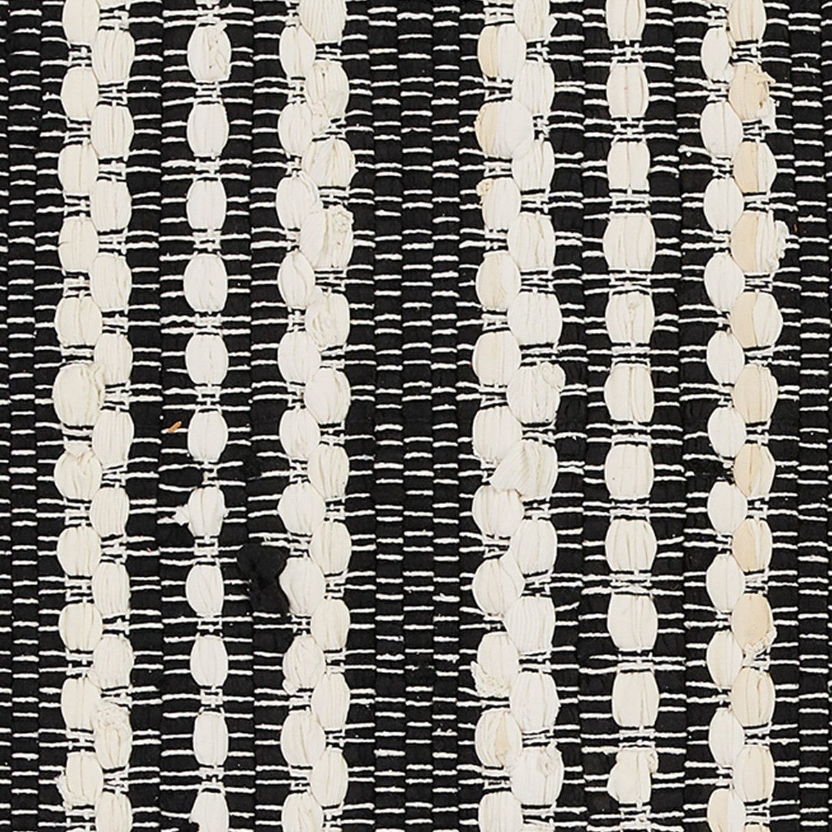 Onyx &amp; Ivory Woven Chindi Rag Rug Runner 24&quot; X 72&quot; Rectangle