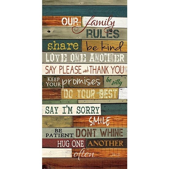 Our Family Rules By Marla Rae Art Print - 9 X 18-Penny Lane Publishing-The Village Merchant