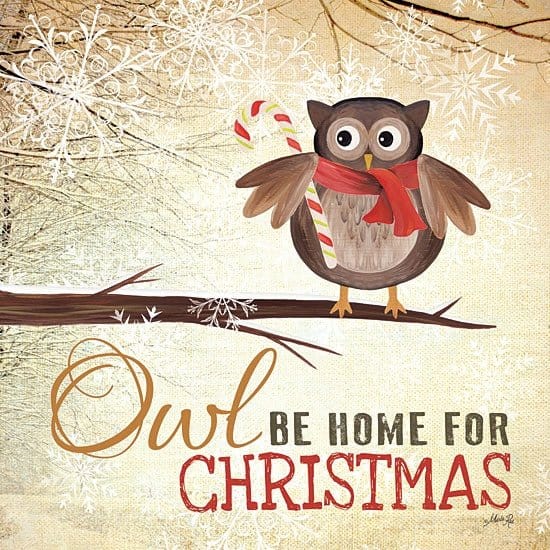Owl Be Home For Christmas By Marla Rae Art Print - 12 X 12-Penny Lane Publishing-The Village Merchant