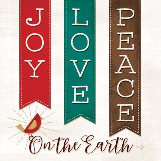 Peace On Earth By Mollie B Right Art Print - 12 X 12-Penny Lane Publishing-The Village Merchant