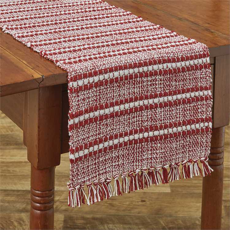 Peppermint Stripe yarn Table Runner 54" Long-Park Designs-The Village Merchant