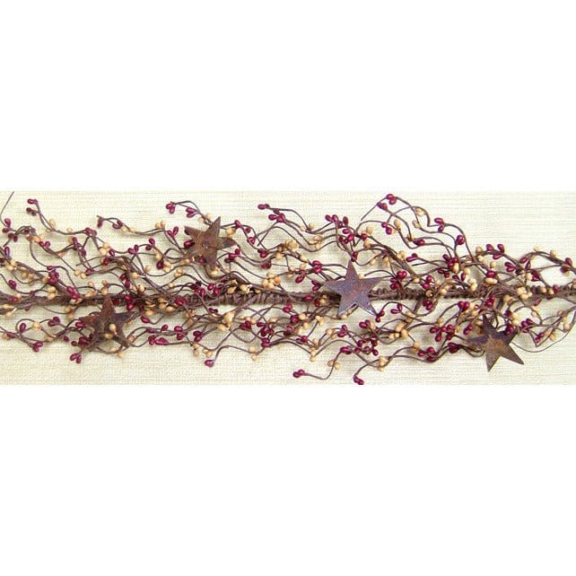 Pip Berry With Stars - Burgundy &amp; Old Gold Garland-Craft Wholesalers-The Village Merchant