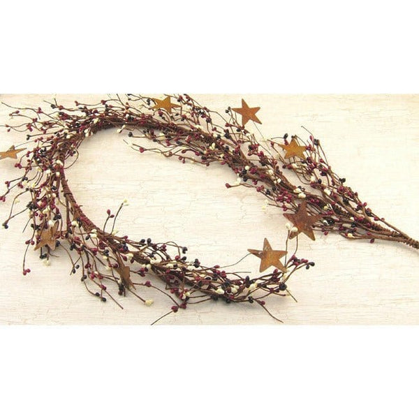 Pip Berry Garland With Stars Pumpkin Spice 40 - H - 6.00 in. W