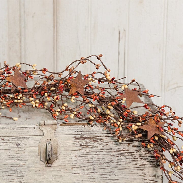 Pip Berry With Stars - Pumpkin Spice Garland 40" Long-Craft Wholesalers-The Village Merchant