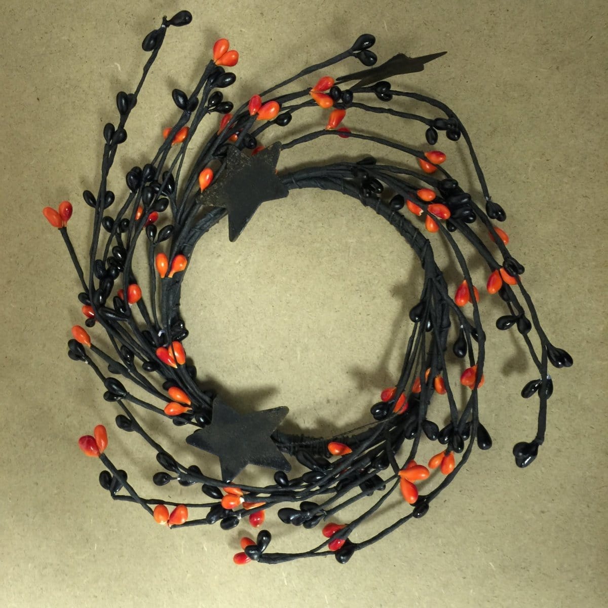 Pip Berry With Stars - Spooky Mix Candle Ring / Wreath 4&quot; Inner Diameter-Craft Wholesalers-The Village Merchant