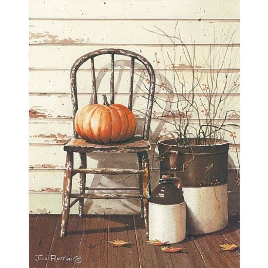 Pumpkin & Chair By John Rossini Art Print - 12 X 16-Penny Lane Publishing-The Village Merchant