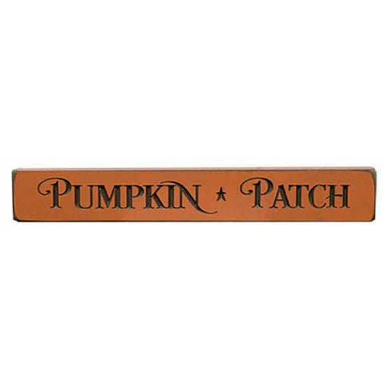 Pumpkin Patch - Orange Sign - Engraved Wood 12&quot; Long-Craft Wholesalers-The Village Merchant
