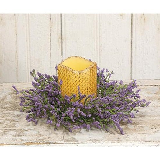 Purple Array Astilbe Candle Ring / Wreath 3&quot; Inner Diameter-Craft Wholesalers-The Village Merchant