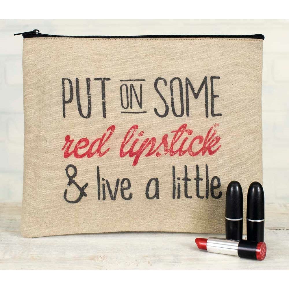 Put on Some Red Lipstick &amp; Live A Little Travel / Makeup Bag-CTW Home-The Village Merchant