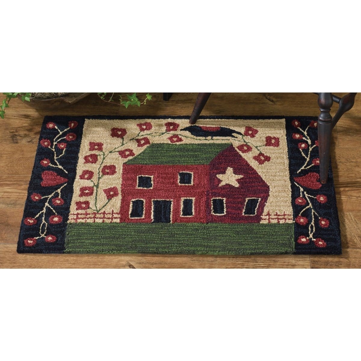 Red House Hooked Rug 24&quot; x 36&quot; Rectangle-Park Designs-The Village Merchant