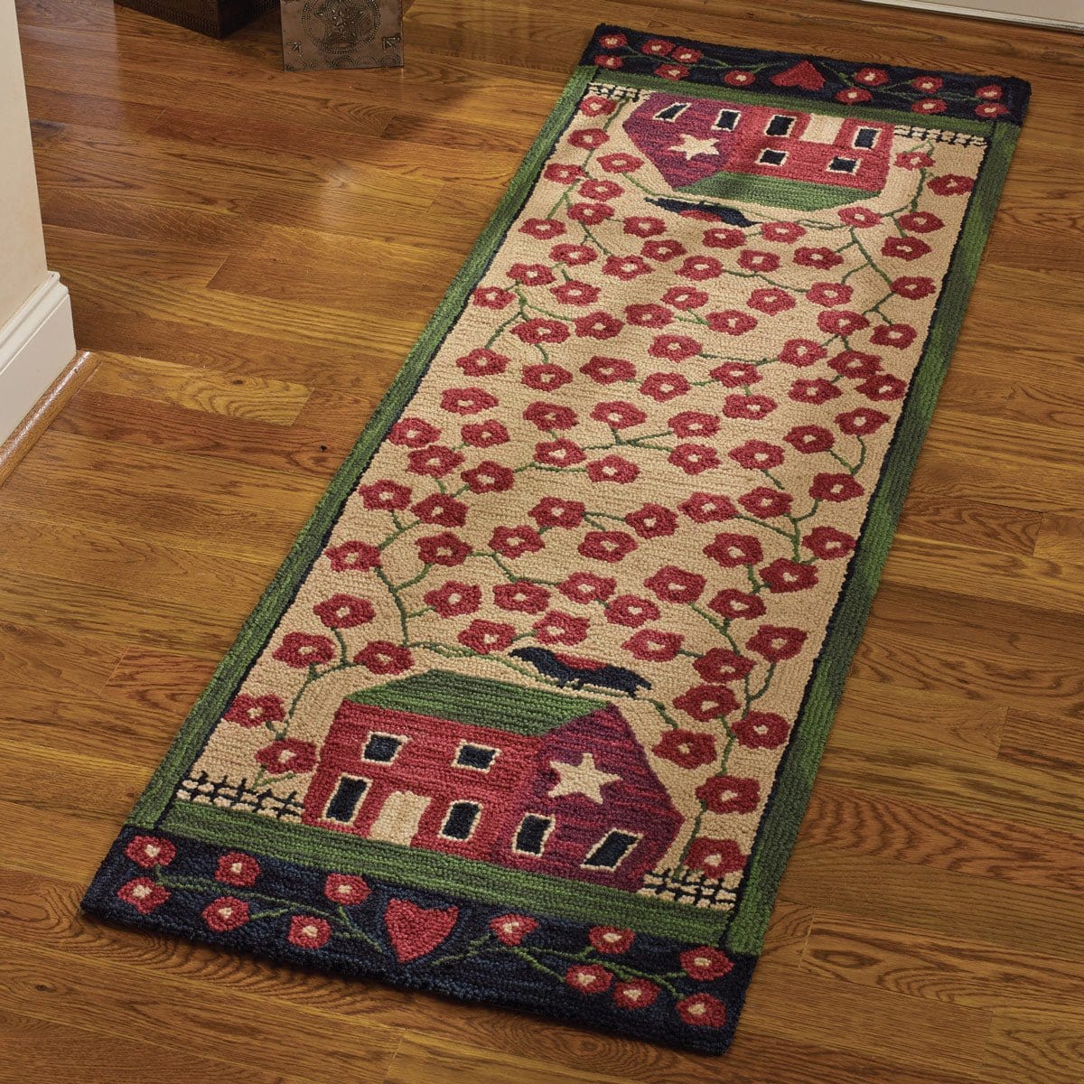 Red House Hooked Rug 24" x 72" Runner-Park Designs-The Village Merchant