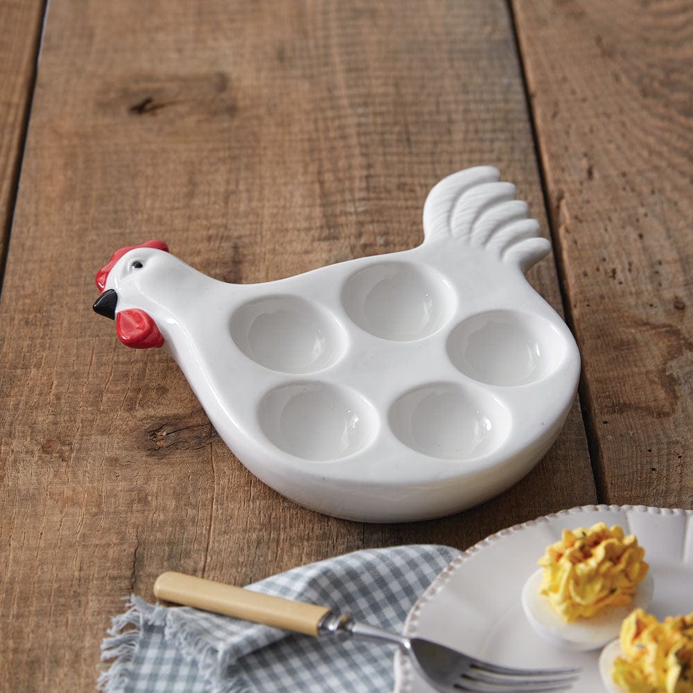 Rooster Ceramic Deviled Egg Platter