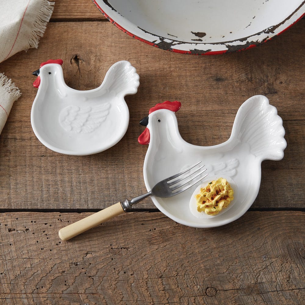 Rooster Ceramic Plate Set of 2 - Assorted Sizes