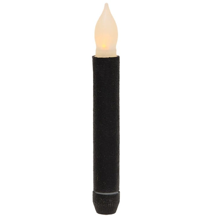 Rustic Black LED Battery Candle Light Taper 6&quot; High - Timer Feature-CWI Gifts-The Village Merchant