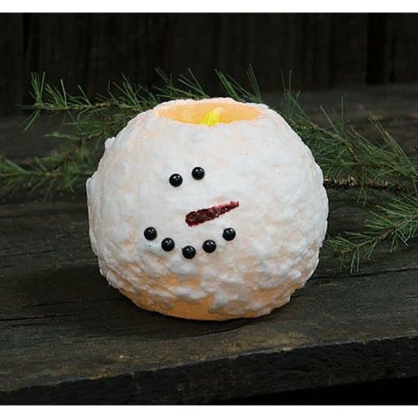 Snowman Head LED Battery Candle Light Large-Craft Wholesalers-The Village Merchant