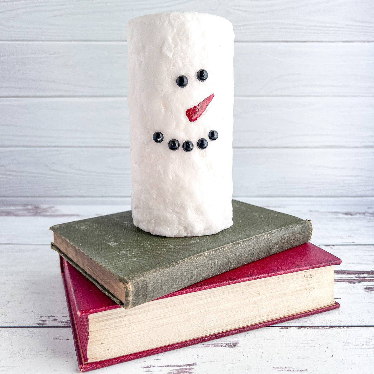 Snowman LED Battery Candle Light Pillar 3&quot; Diameter / 6&quot; High