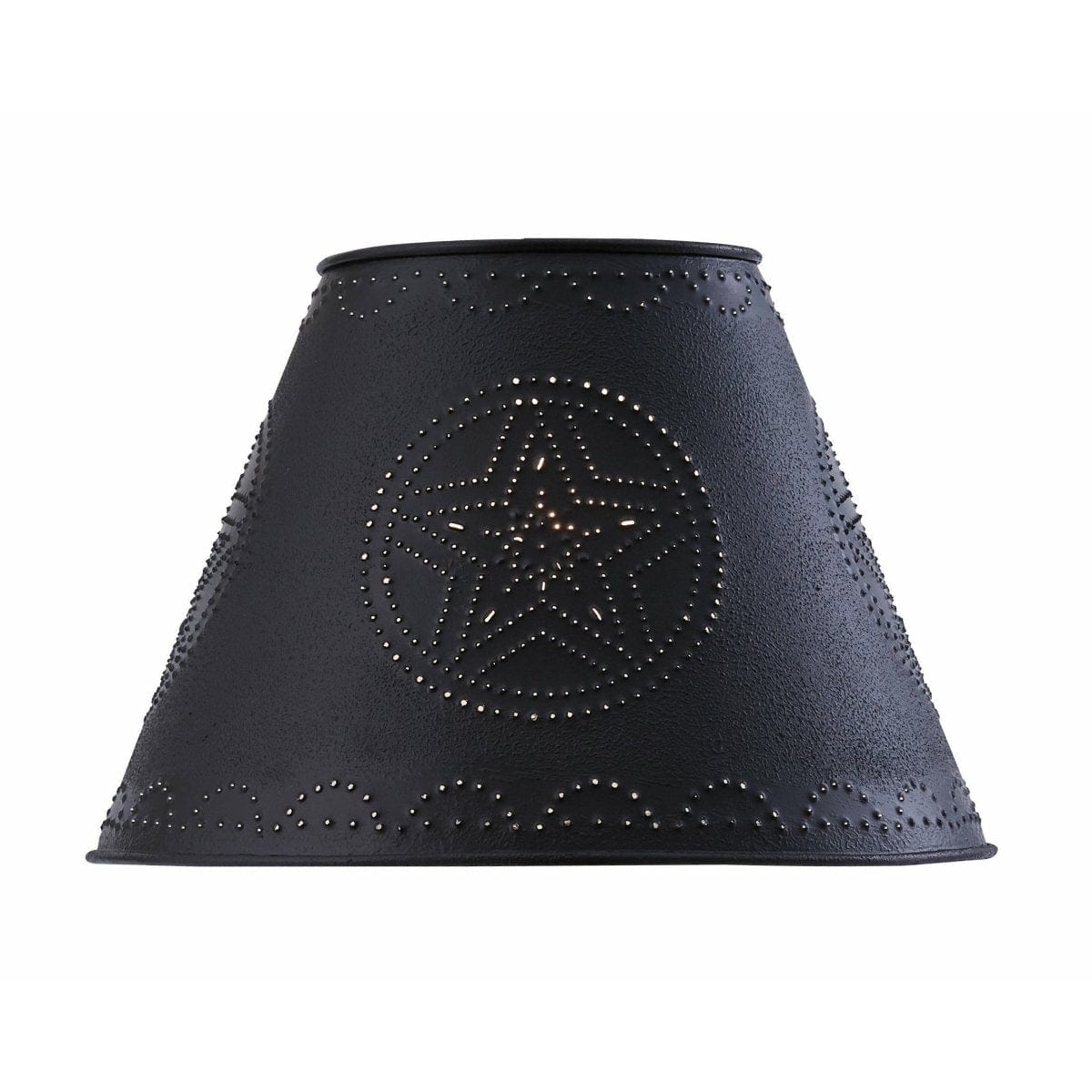 Star In Black Punched Tin Lamp Shade 6&quot; Diameter Round-Park Designs-The Village Merchant