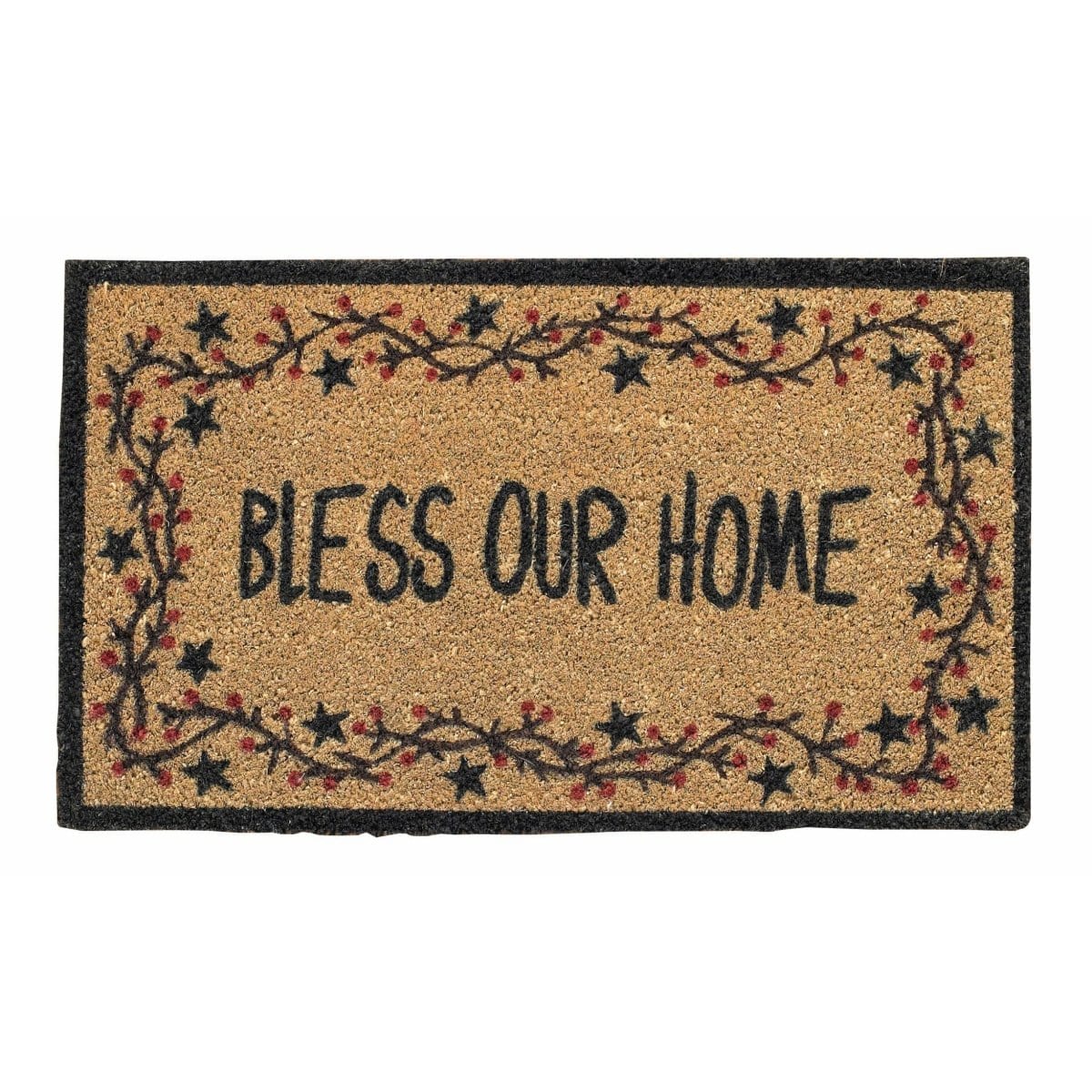 Star Vine Bless Our Home Coir Doormat-Park Designs-The Village Merchant