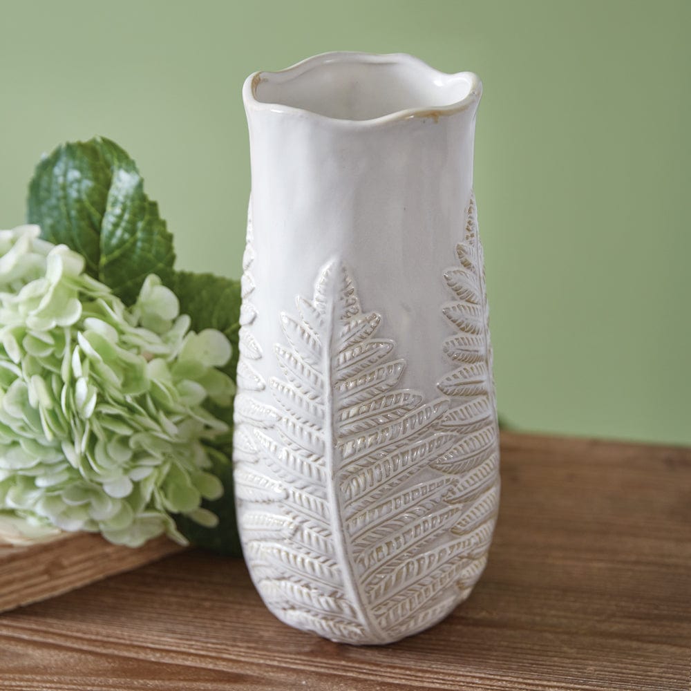 Stoneware Fern Leaf Vase