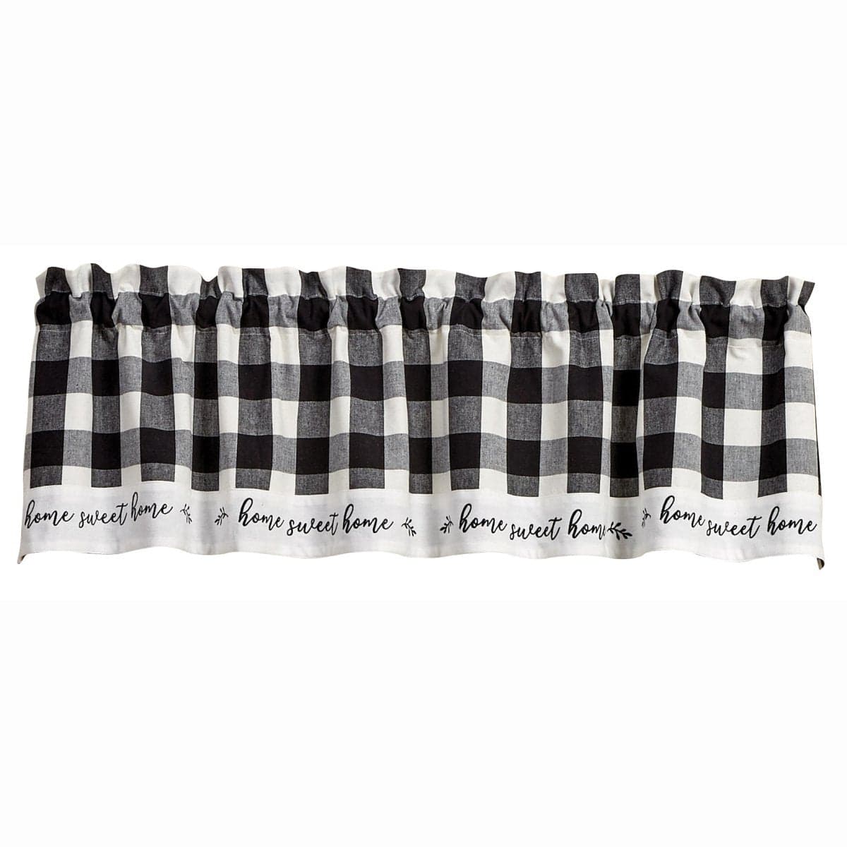 Wicklow Check in Black &amp; Cream Home Valance Lined-Park Designs-The Village Merchant