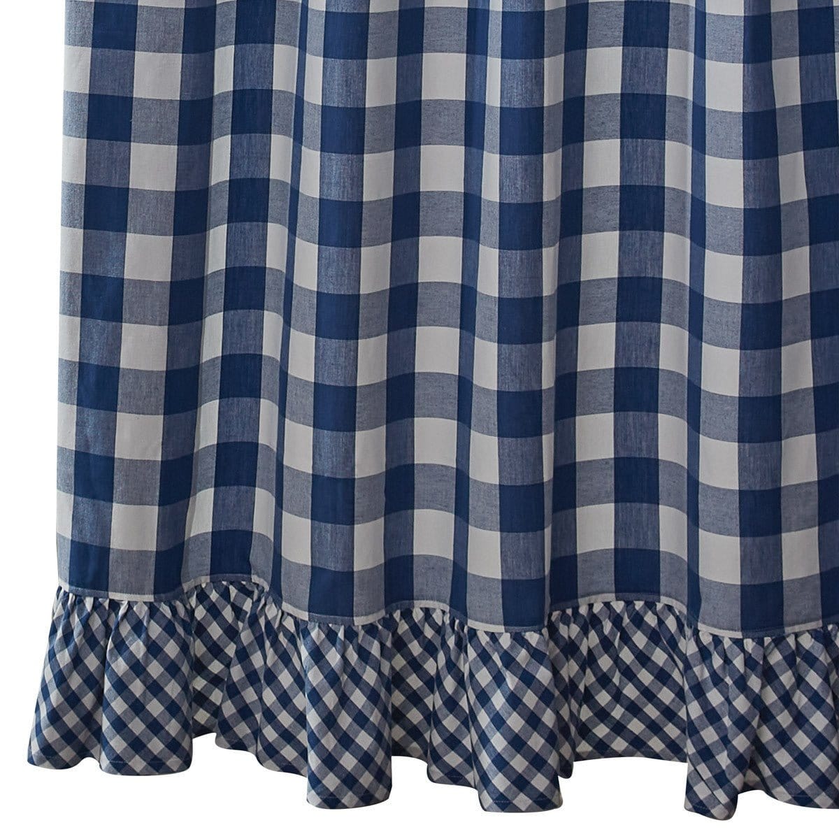 Wicklow Check in China Blue Ruffled Shower Curtain-Park Designs-The Village Merchant