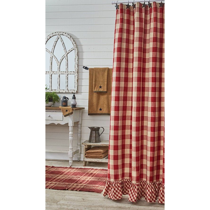 Wicklow Check in Garnet Shower Curtain-Park Designs-The Village Merchant