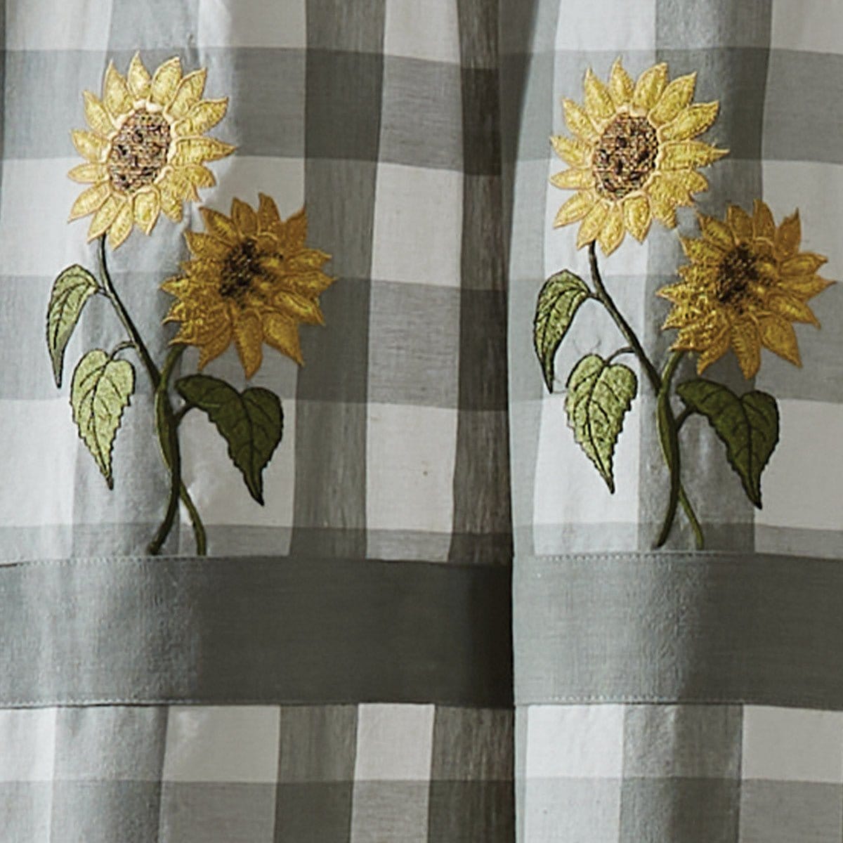 Wicklow Check Sunflower Shower Curtain-Park Designs-The Village Merchant