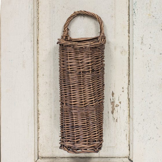 Willow Whitewashed Wall Basket-Craft Wholesalers-The Village Merchant