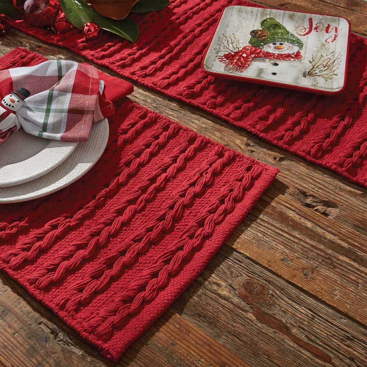 Winter Scarf Red Table Runner 36" Long-Park Designs-The Village Merchant