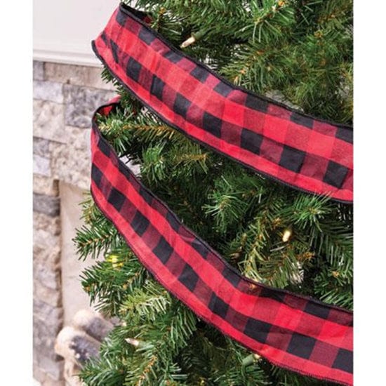 Wired Red & Black Buffalo Check Ribbon-Craft Wholesalers-The Village Merchant