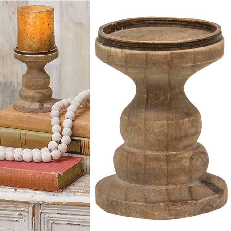 Wood Serena 5&quot; Candle Holder For Pillar Candles-Craft Wholesalers-The Village Merchant
