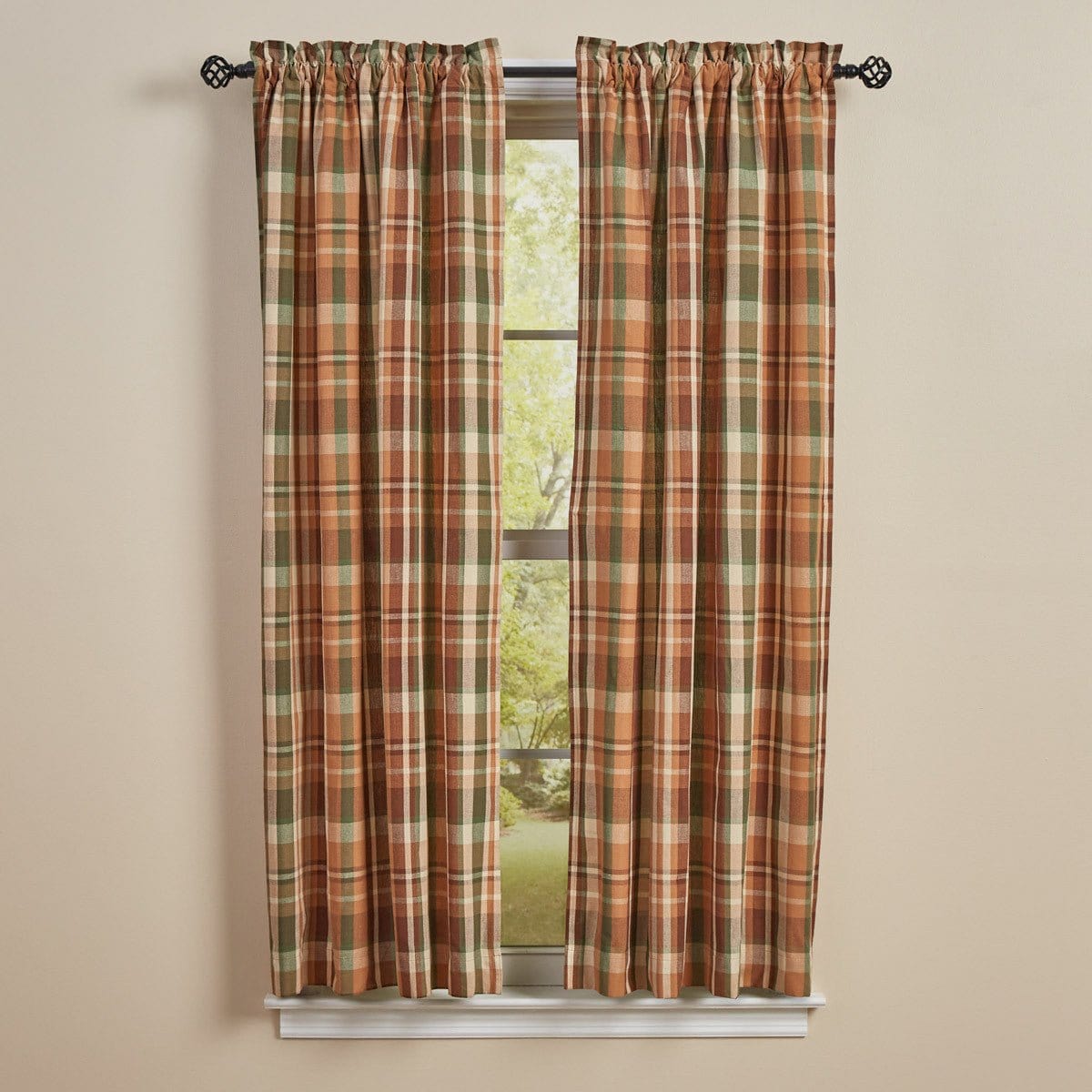 Woodbourne Panel Pair With Tie Backs 63" Long Unlined-Park Designs-The Village Merchant