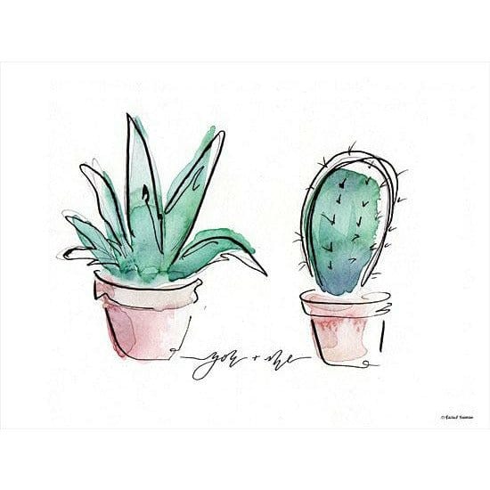 cute succulent paintings You & Me Cactus By Rachel Nieman Art Print - 12 X 16