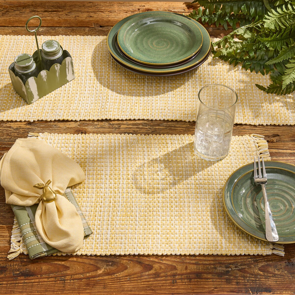 Basketweave Goldenrod Placemat Set of 2