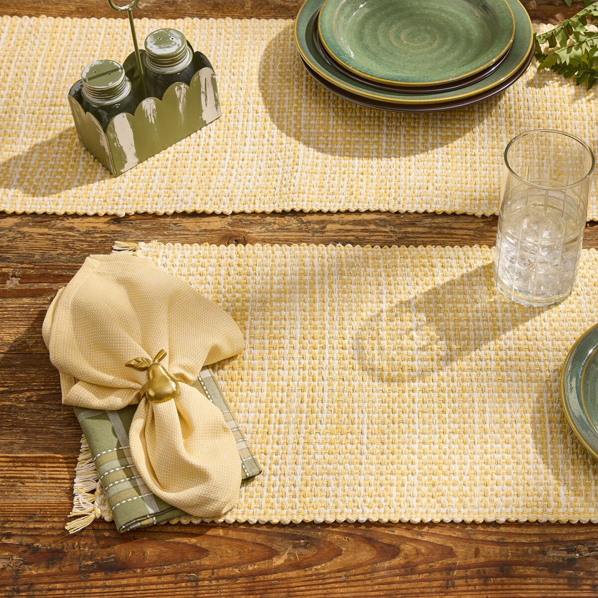 Basketweave Goldenrod Napkin Set of 2