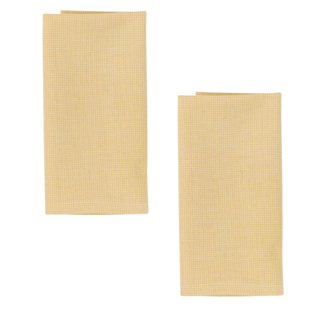 Basketweave Goldenrod Napkin Set of 2