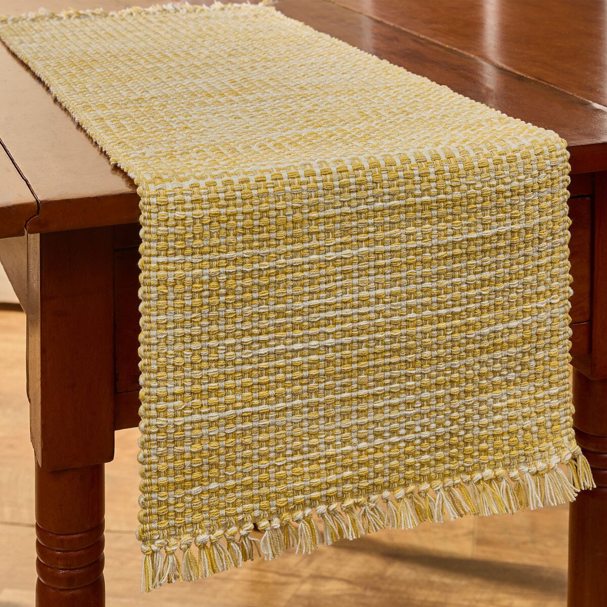 Basketweave Goldenrod Table Runner 36" Long