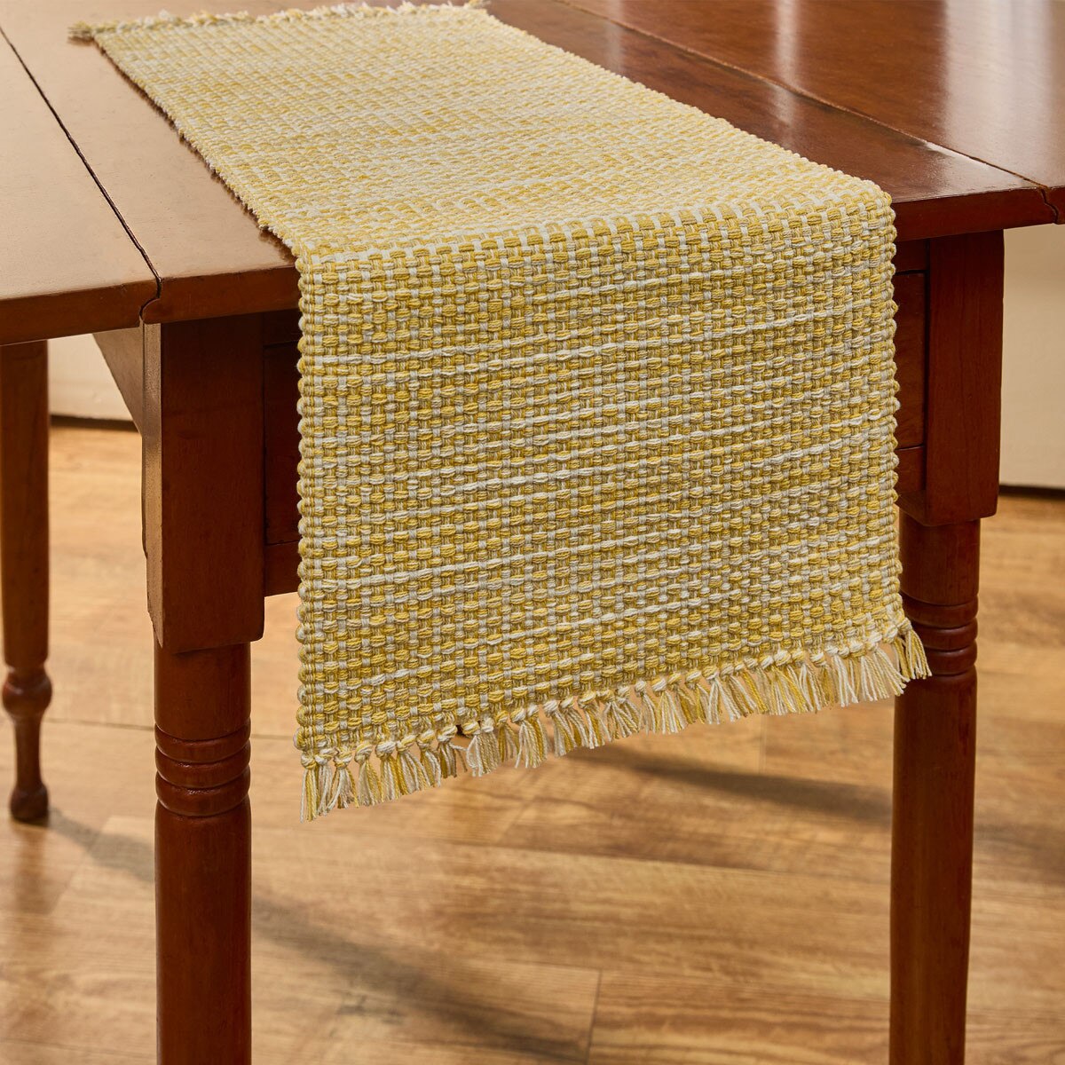 Basketweave Goldenrod Table Runner 36" Long