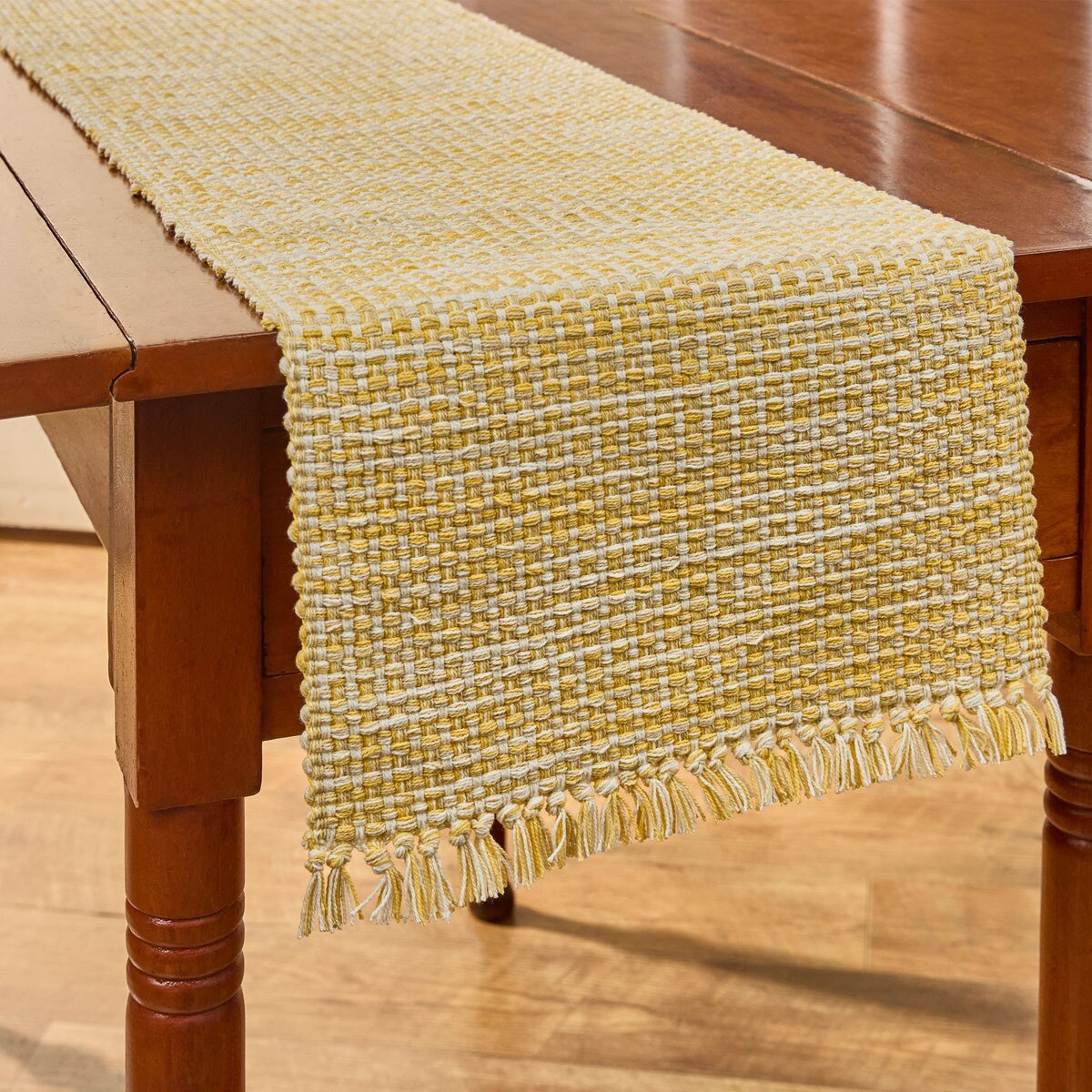 Basketweave Goldenrod Table Runner 54' Long