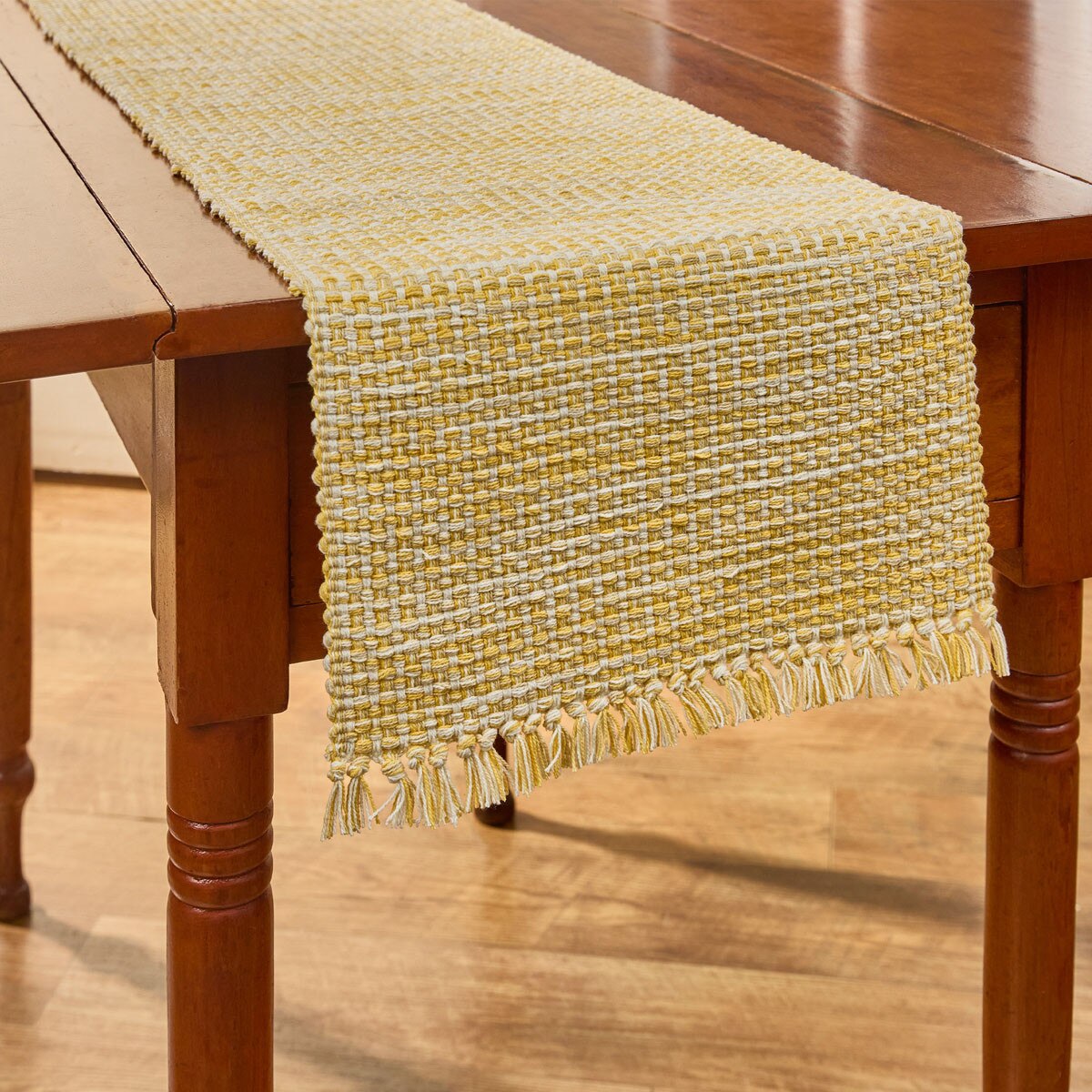Basketweave Goldenrod Table Runner 54' Long