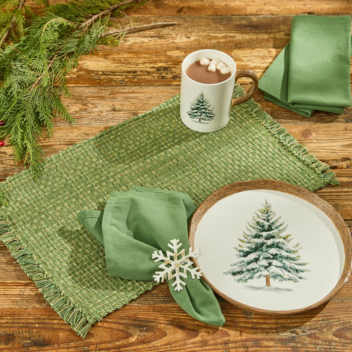Tweed in Loden Green Placemat Set of 2