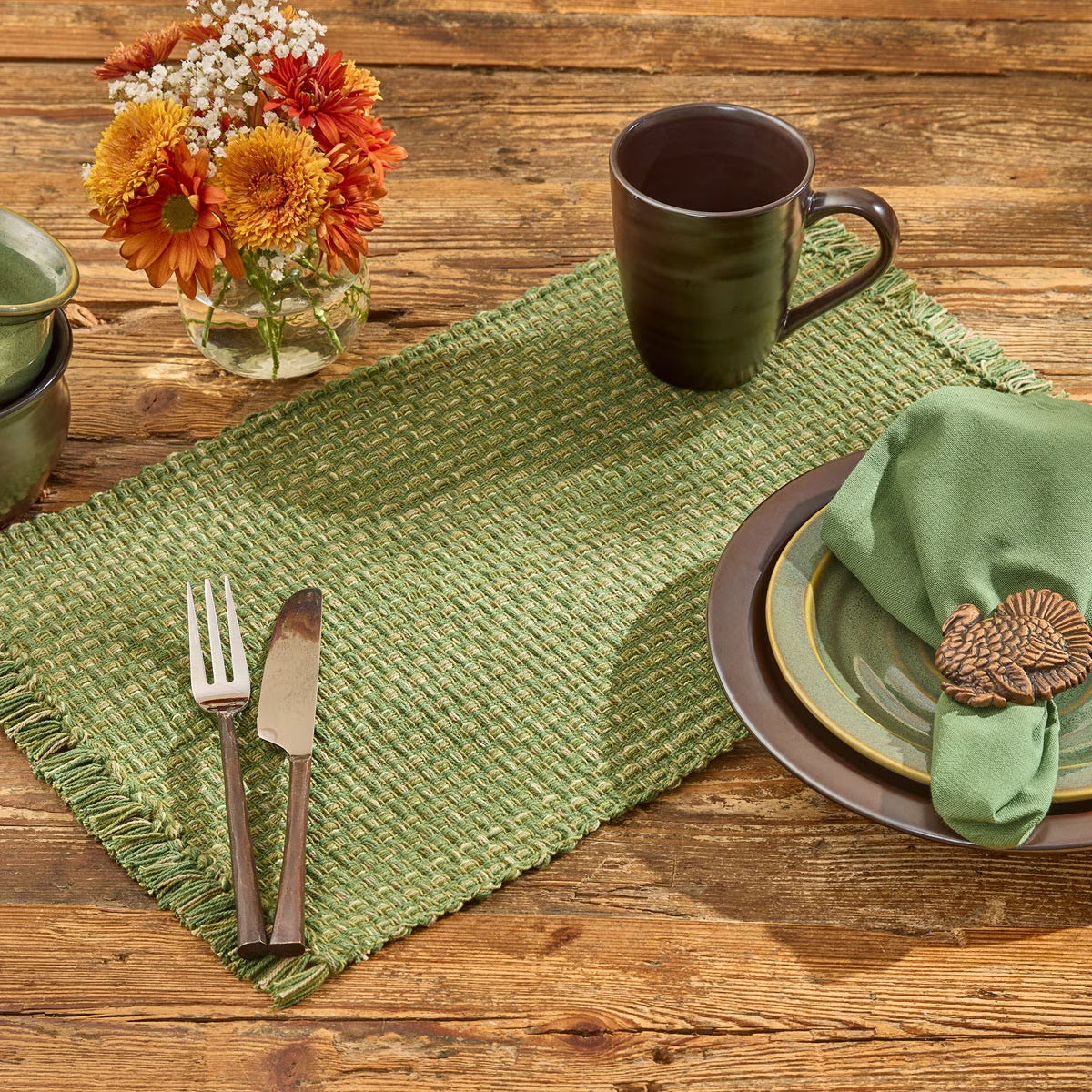 Tweed in Loden Green Placemat Set of 2