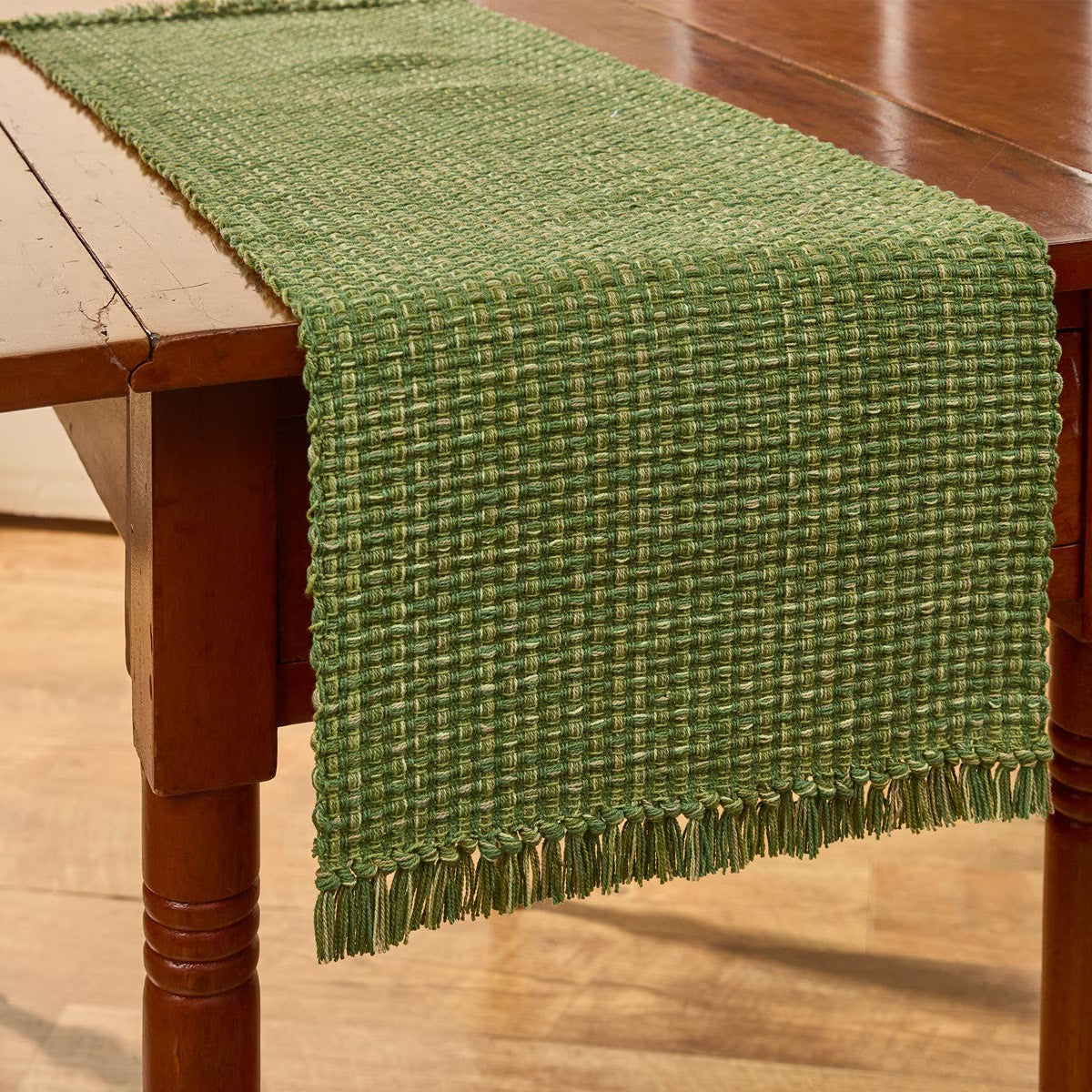 Tweed in Loden Green Table Runner 36" Long