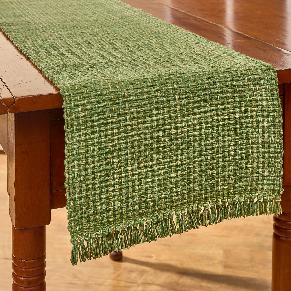 Tweed in Loden Green Table Runner 54" Long