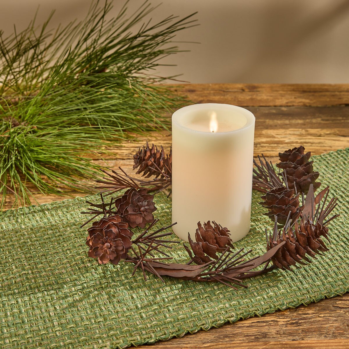 Tweed in Loden Green Table Runner 54" Long