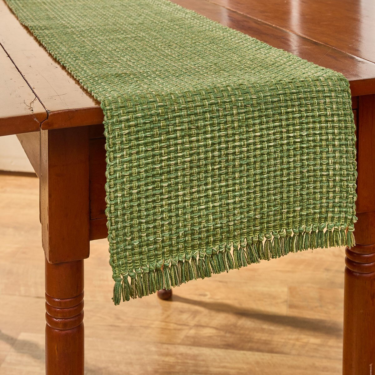 Tweed in Loden Green Table Runner 54" Long