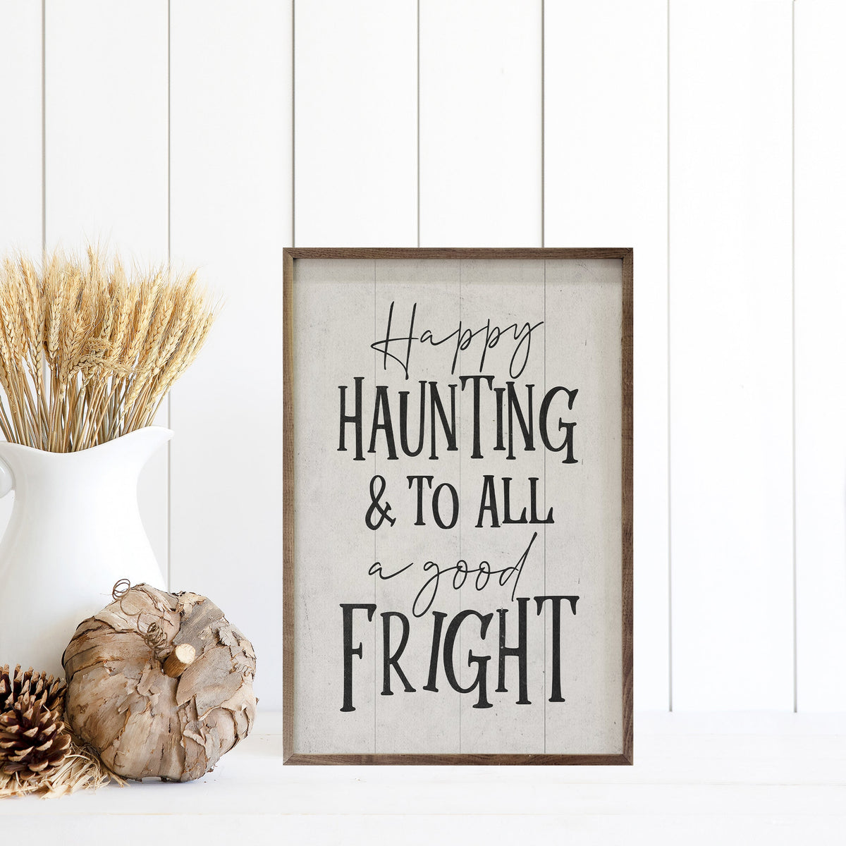 A Good Fright White Printed and Framed Wall Sign