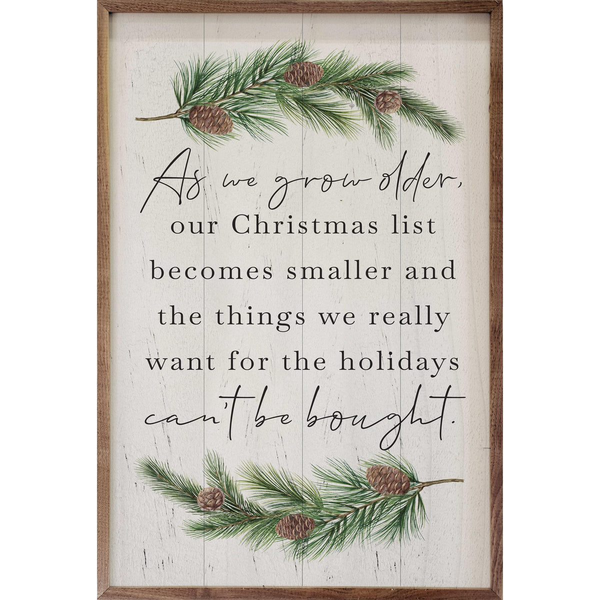 As We Grow Older Greenery Whitewash Printed and Framed Wall Sign
